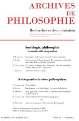 Sociologie, philosophie : la modernité en question